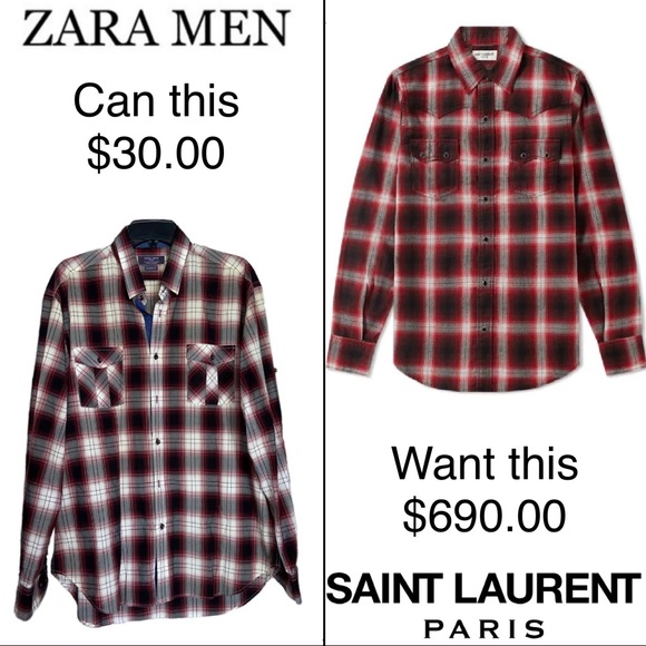 ZARA MEN Long Sleeve Checkered Shirt 100%Cotton XL - Picture 7 of 7